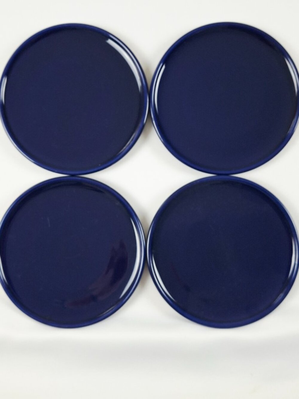Waechtersbach Cobalt Blue Salad Plates Set of 4 Spain Germany Solid Colors Vtg